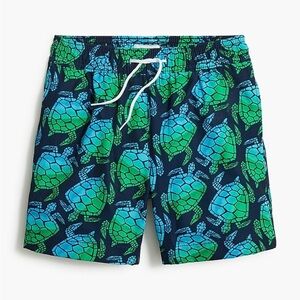 J. Crew Boys Turtle Print Swim Trunks Size 3 in perfect condition